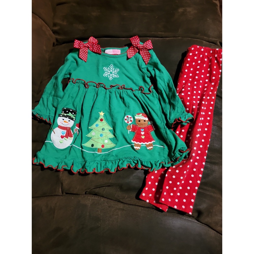 Sophie rose Christmas holiday gingerbread snowman‎ tree size 24 months dress